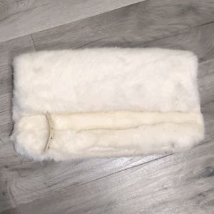 Aldo Cream Fur Clutch